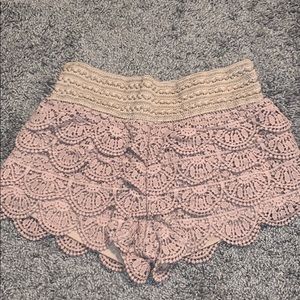 Ruffle Brown Shorts from Rue 21- XS